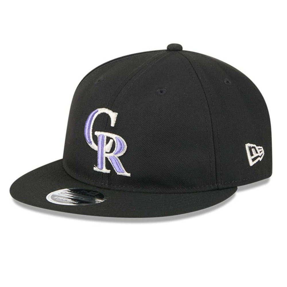 Black Colorado Rockies New Era Baseball Hall of Fame Retro Crown 9FIFTY Adjustable Hat