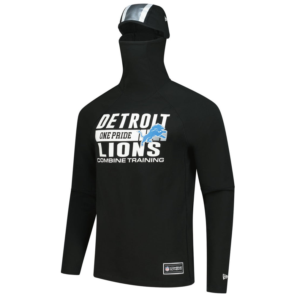 Functional Fandom Balaclava Helmet Stripe Tri-Blend Hoodie - Detroit Lions Hoodies