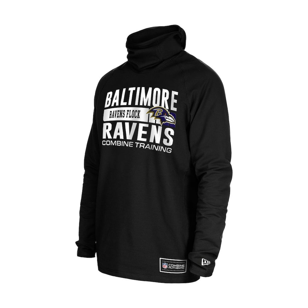 Functional Fandom Balaclava Helmet Stripe Tri-Blend Hoodie - Baltimore Ravens Hoodies