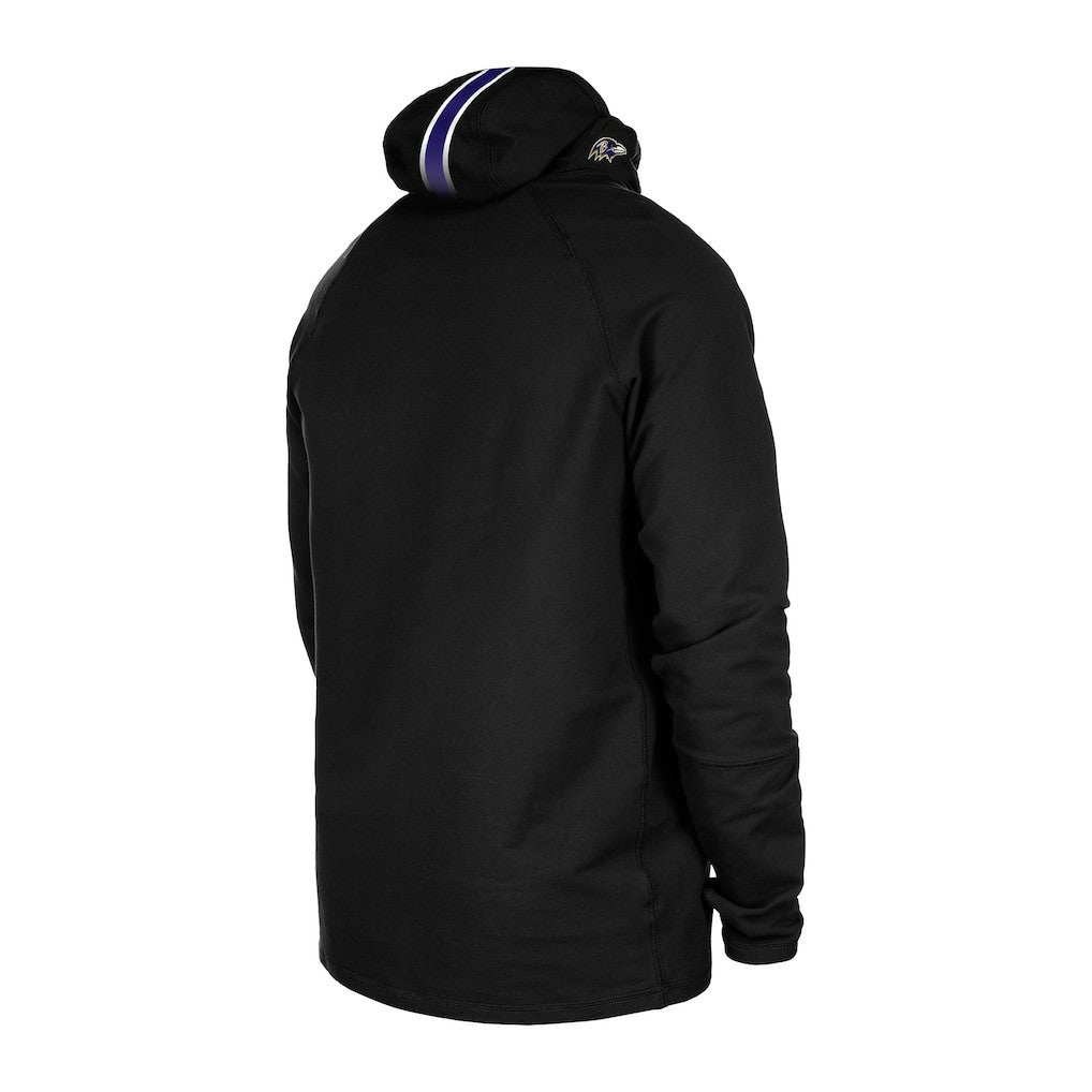 Functional Fandom Balaclava Helmet Stripe Tri-Blend Hoodie - Baltimore Ravens Hoodies