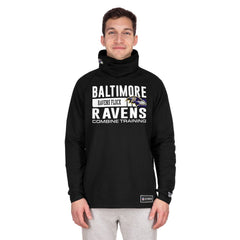 Functional Fandom Balaclava Helmet Stripe Tri-Blend Hoodie - Baltimore Ravens Hoodies
