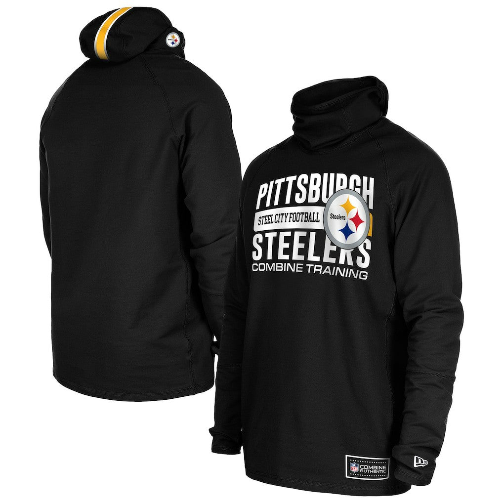 Functional Fandom Balaclava Helmet Stripe Tri-Blend Hoodie - Pittsburgh Steelers Hoodies