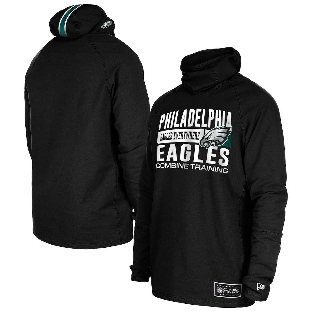Functional Fandom Balaclava Helmet Stripe Tri-Blend Hoodie - Philadelphia Eagles Hoodies
