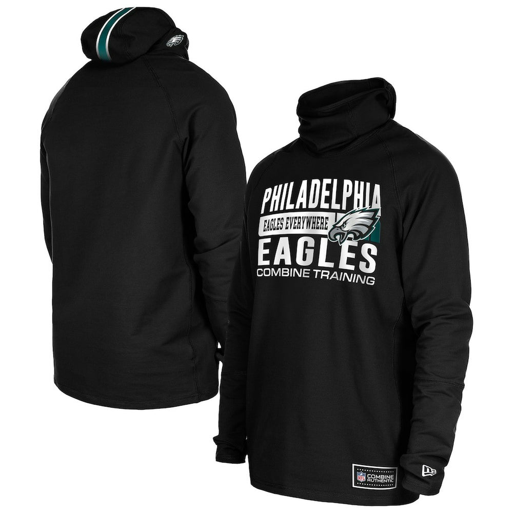 Functional Fandom Balaclava Helmet Stripe Tri-Blend Hoodie - Philadelphia Eagles Hoodies