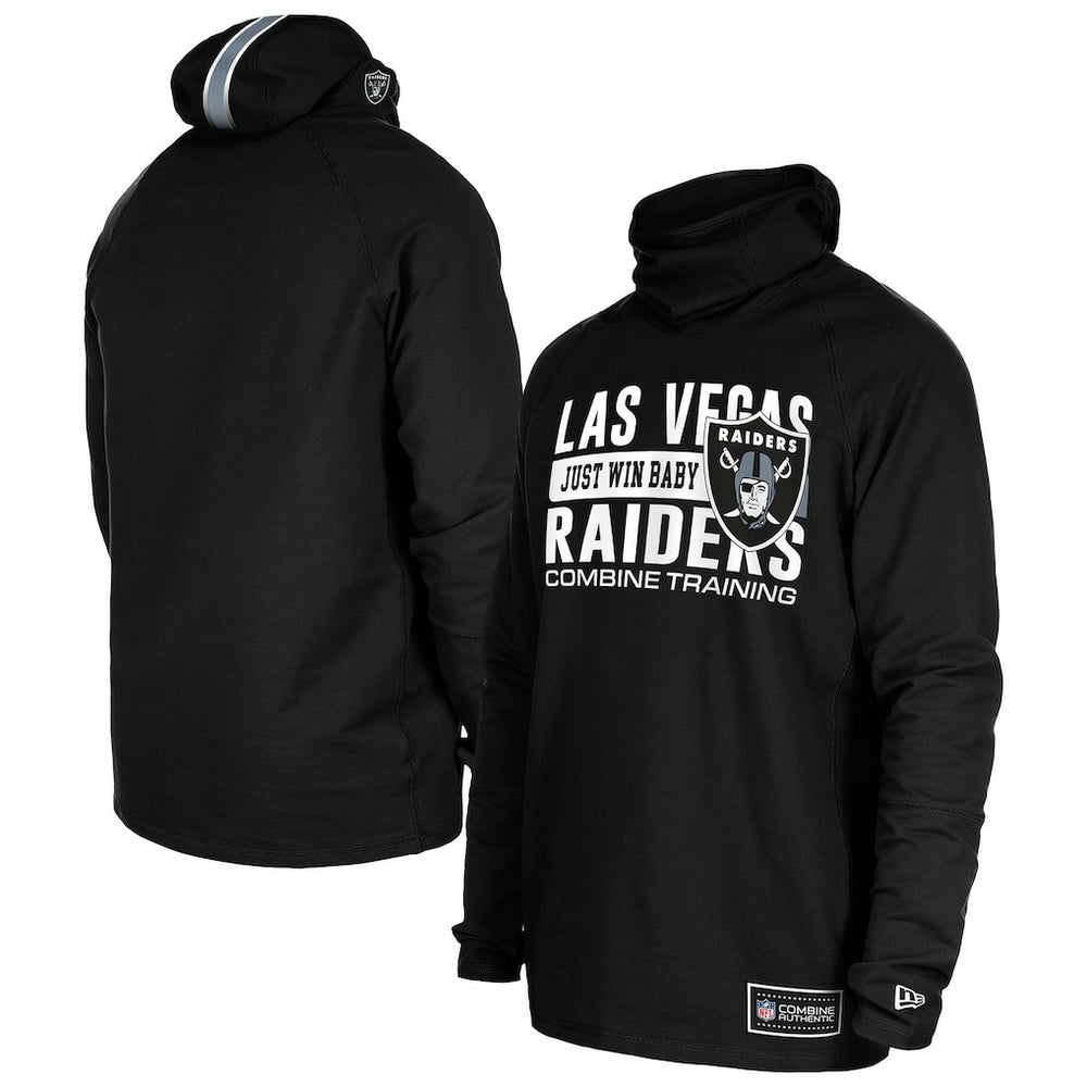 Functional Fandom Balaclava Helmet Stripe Tri-Blend Hoodie - Las Vegas Raiders Hoodies