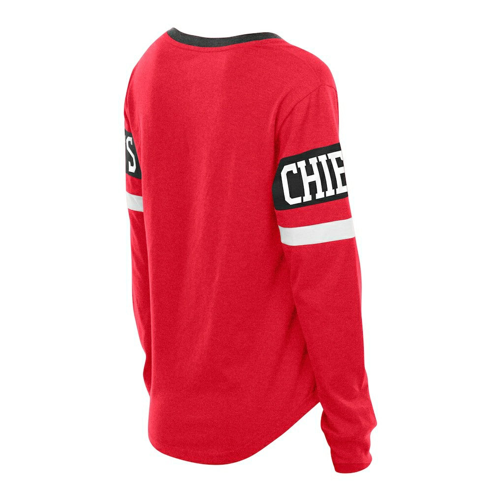 Women's Plus Size Throwback Lace-Up Long Sleeve T-Shirt - Kansas City Chiefs T-shirts