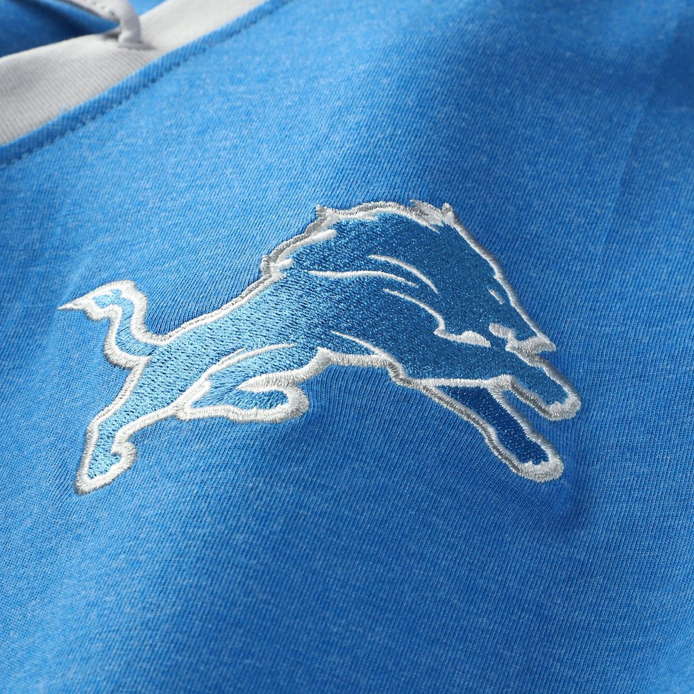 Women's Plus Size Throwback Lace-Up Long Sleeve T-Shirt - Detroit Lions T-shirts