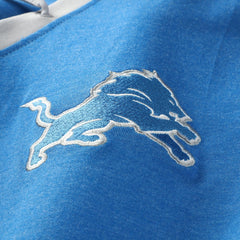 Women's Plus Size Throwback Lace-Up Long Sleeve T-Shirt - Detroit Lions T-shirts