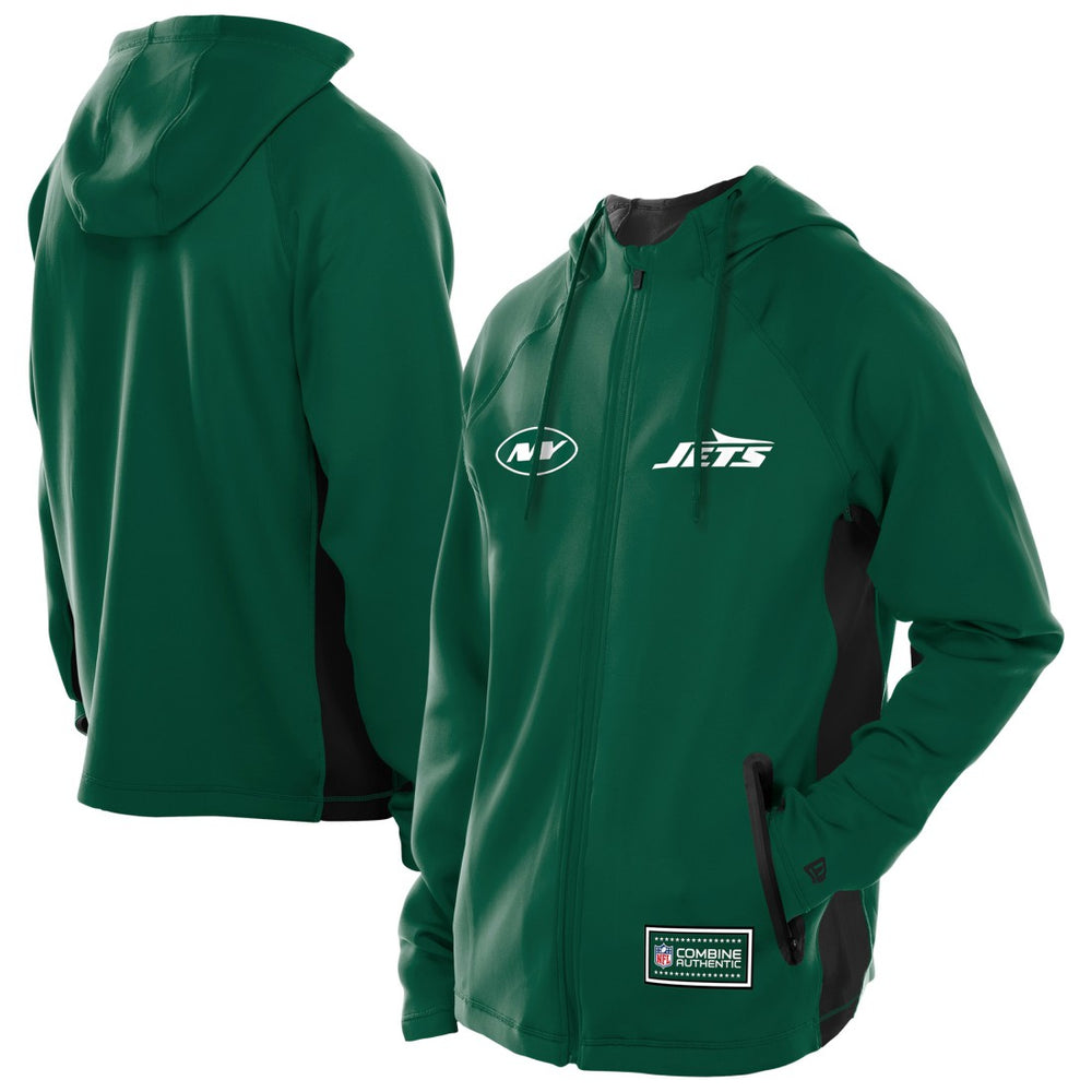 Combine Authentic Raglan Scuba Full-Zip Hoodie - New York Jets Hoodies