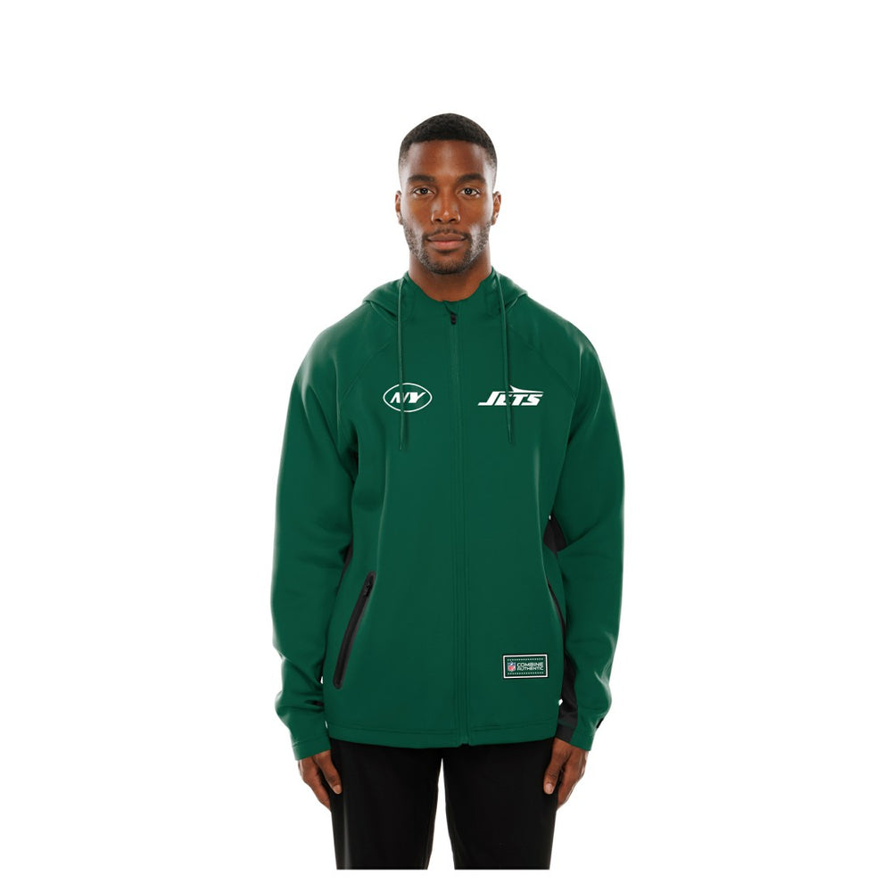 Combine Authentic Raglan Scuba Full-Zip Hoodie - New York Jets Hoodies