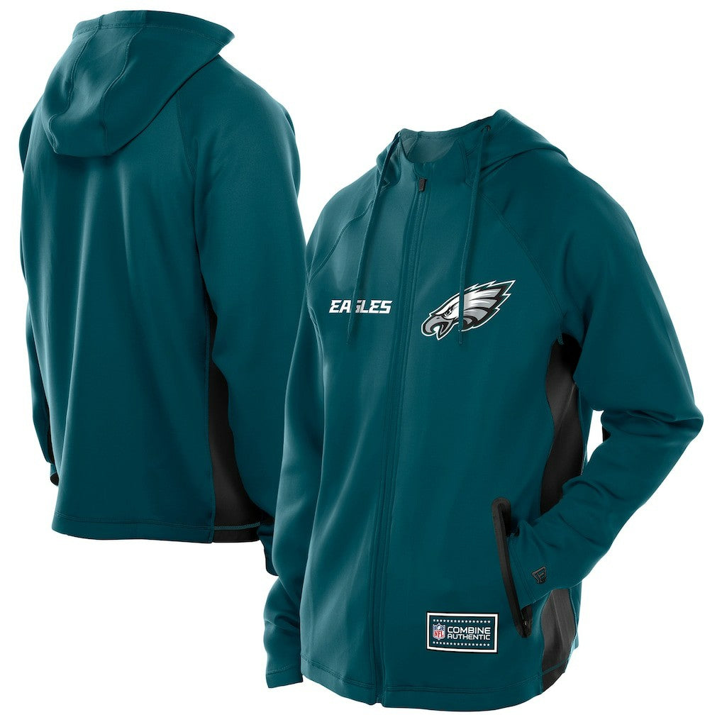 Combine Authentic Raglan Scuba Full-Zip Hoodie - Philadelphia Eagles Hoodies
