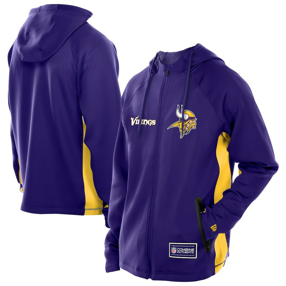 Combine Authentic Raglan Scuba Full-Zip Hoodie - Minnesota Vikings Hoodies