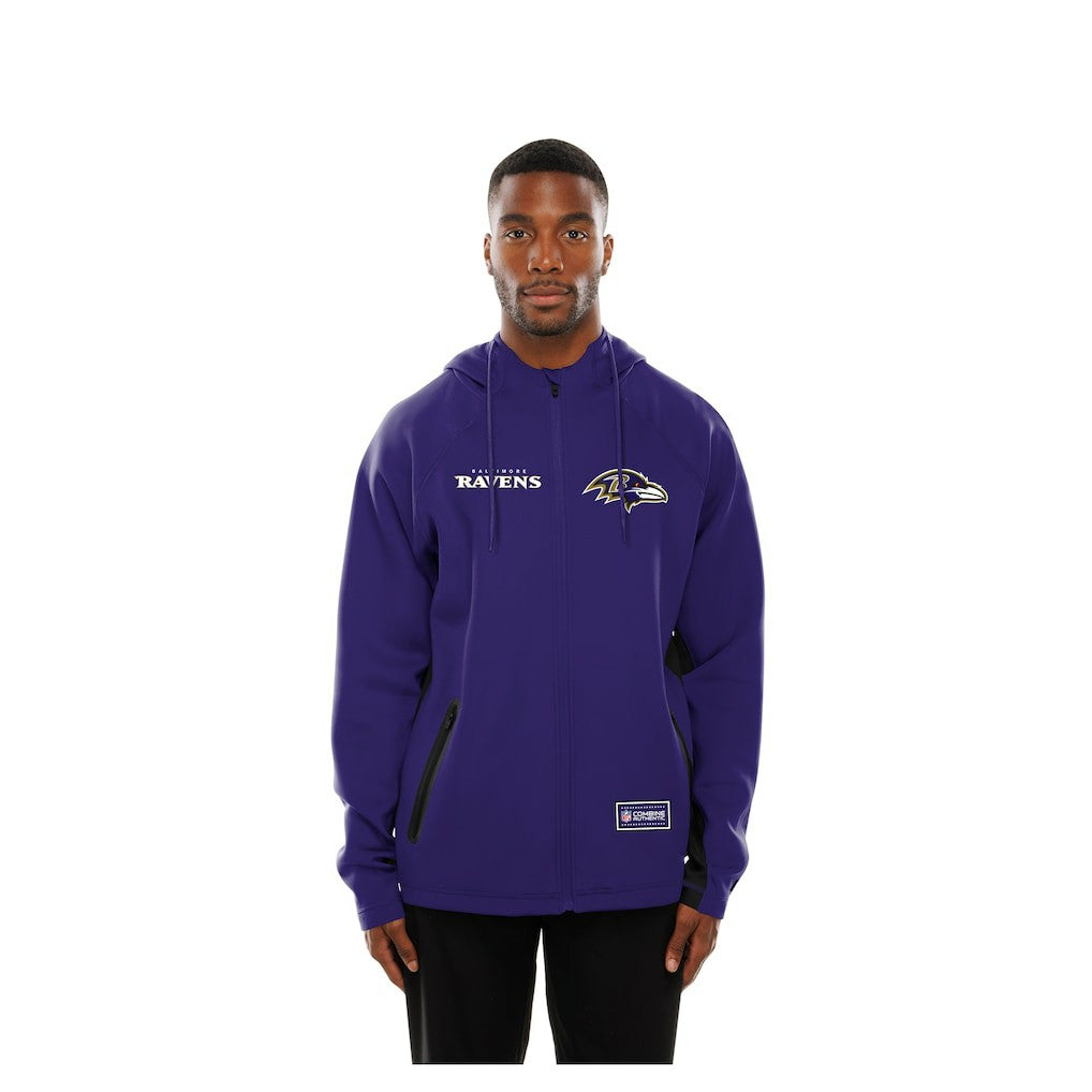 Combine Authentic Raglan Scuba Full-Zip Hoodie - Baltimore Ravens Hoodies