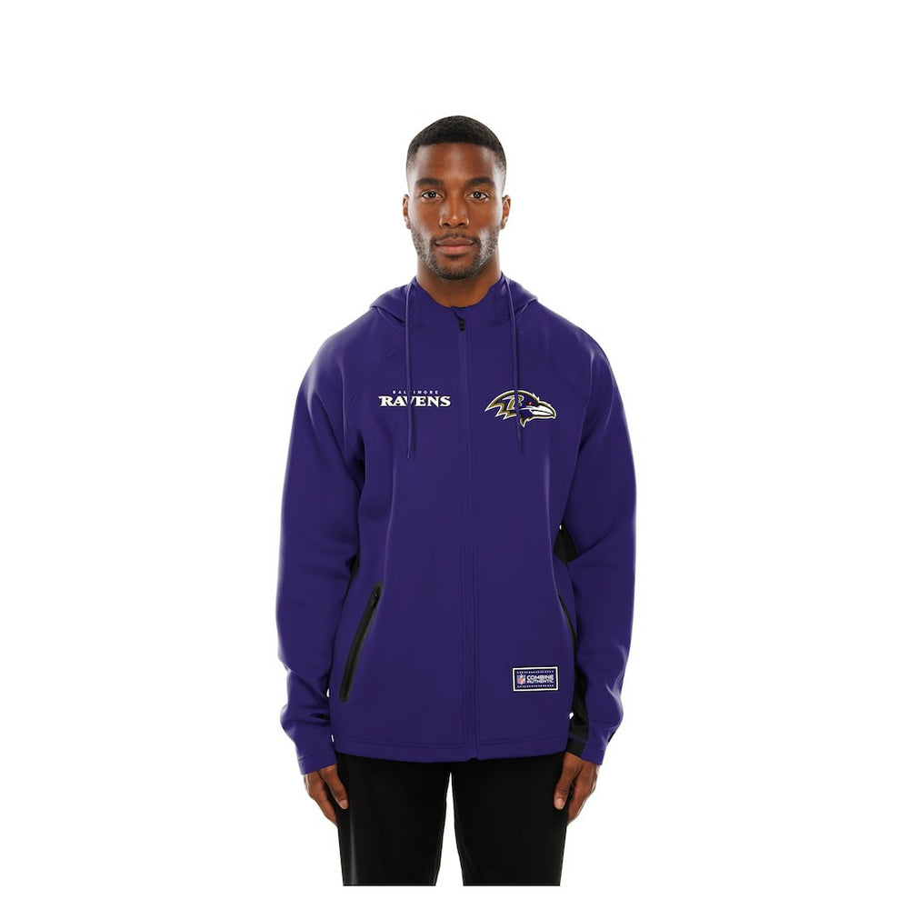 Combine Authentic Raglan Scuba Full-Zip Hoodie - Baltimore Ravens Hoodies