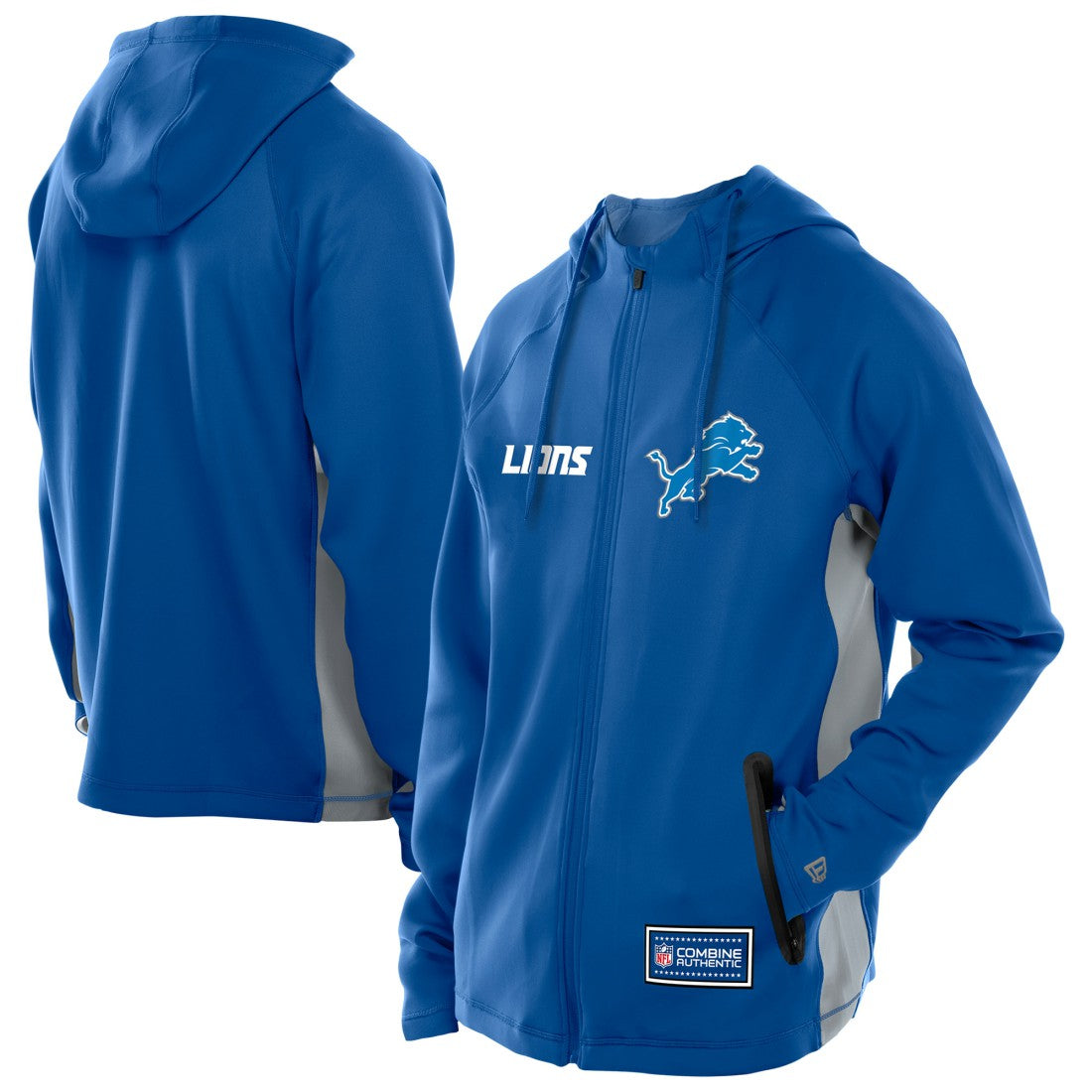 Combine Authentic Raglan Scuba Full-Zip Hoodie - Detroit Lions Hoodies