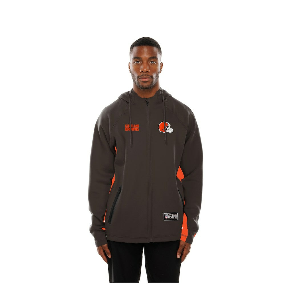 Combine Authentic Raglan Scuba Full-Zip Hoodie - Cleveland Browns Hoodies