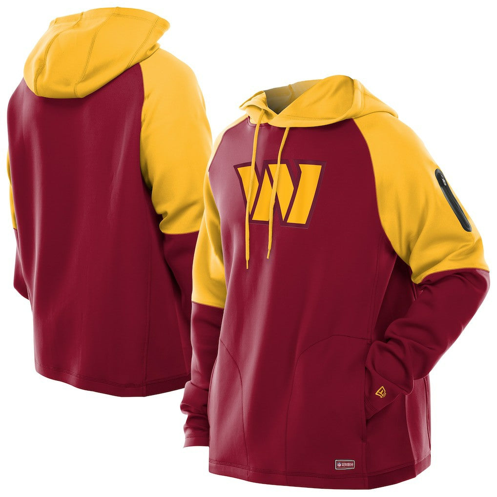 Combine Authentic Color Block Raglan Pullover Hoodie - Washington Commanders Hoodies