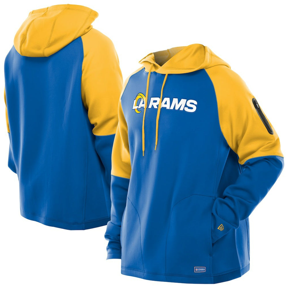 Combine Authentic Color Block Raglan Pullover Hoodie - Los Angeles Rams Hoodies