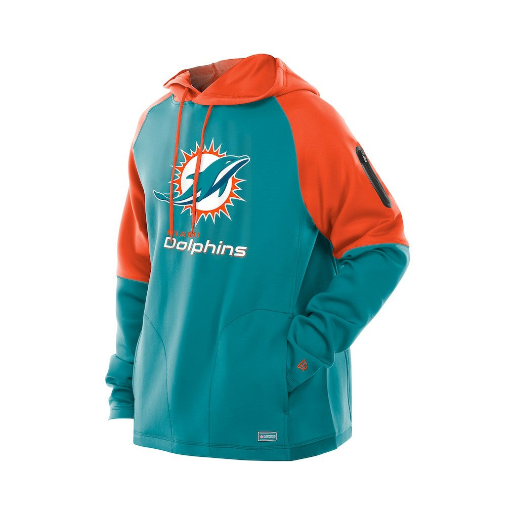 Combine Authentic Color Block Raglan Pullover Hoodie - Miami Dolphins Hoodies