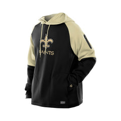 Combine Authentic Color Block Raglan Pullover Hoodie - New Orleans Saints Hoodies