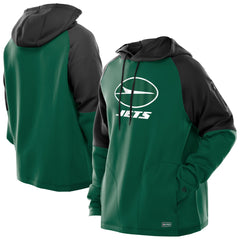 Combine Authentic Color Block Raglan Pullover Hoodie - New York Jets Hoodies