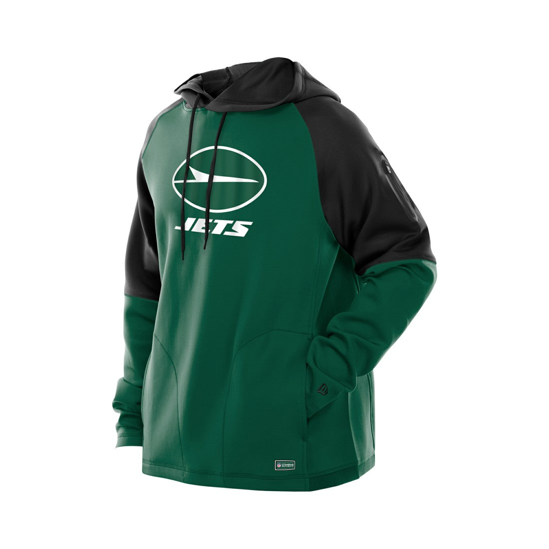 Combine Authentic Color Block Raglan Pullover Hoodie - New York Jets Hoodies