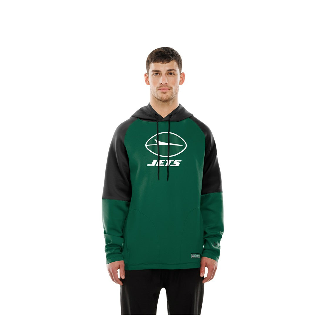 Combine Authentic Color Block Raglan Pullover Hoodie - New York Jets Hoodies