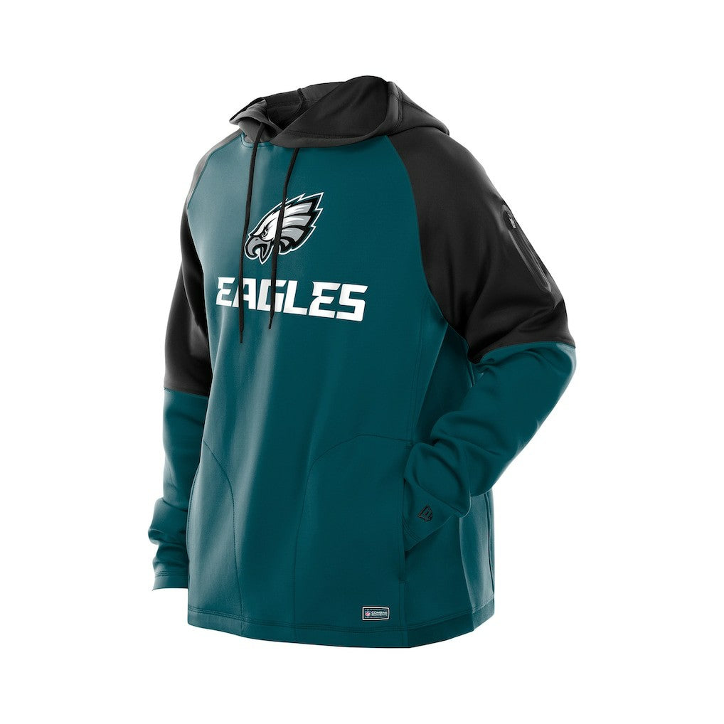 Combine Authentic Color Block Raglan Pullover Hoodie - Philadelphia Eagles Hoodies