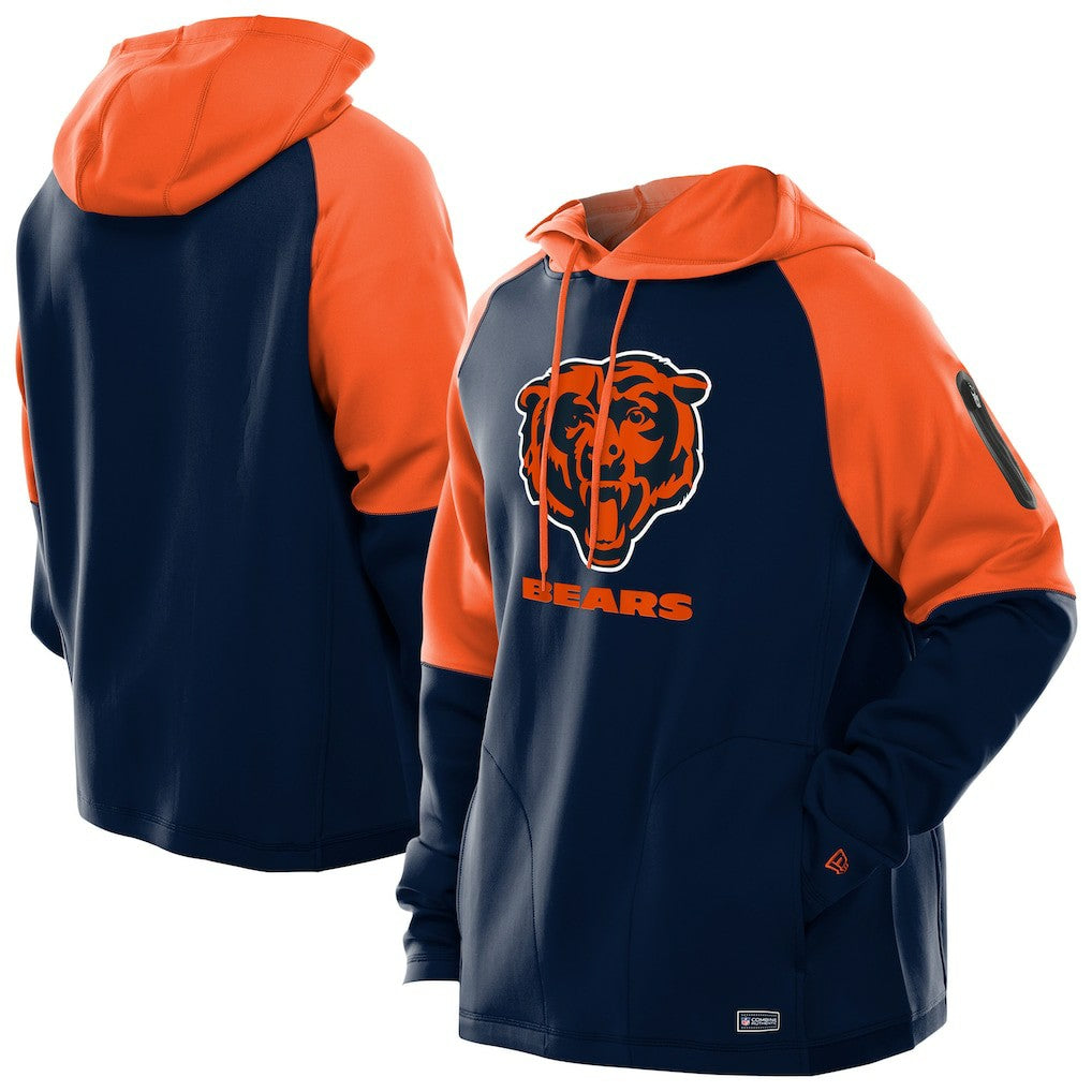 Combine Authentic Color Block Raglan Pullover Hoodie - Chicago Bears Hoodies