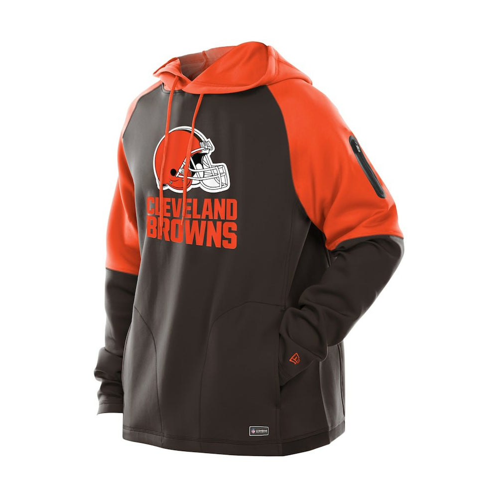 Combine Authentic Color Block Raglan Pullover Hoodie - Cleveland Browns Hoodies