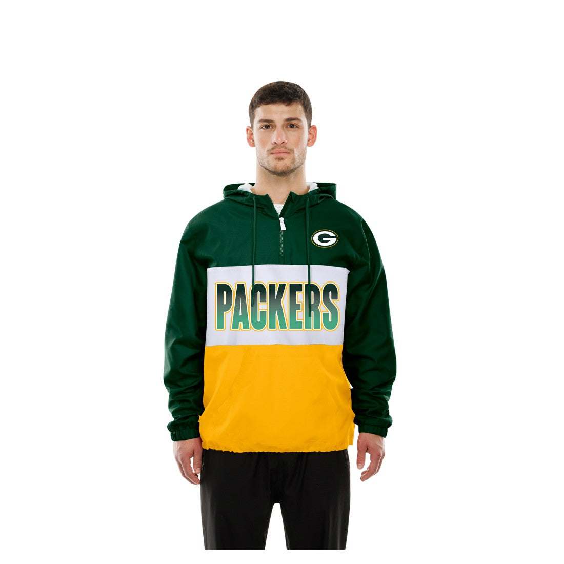 Ripstop Quarter-Zip Hooded Windbreaker - Green Bay Packers Tops