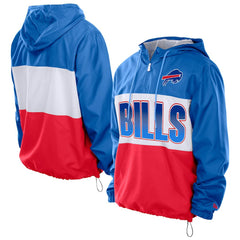 Ripstop Quarter-Zip Hooded Windbreaker - Buffalo Bills Tops