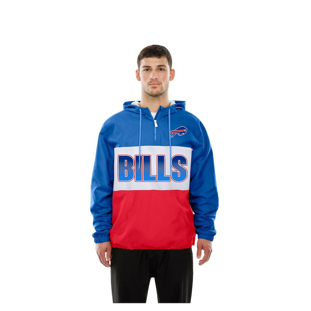 Ripstop Quarter-Zip Hooded Windbreaker - Buffalo Bills Tops