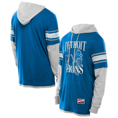 Twofer Layered Long Sleeve Hoodie T-Shirt - Detroit Lions Hoodies
