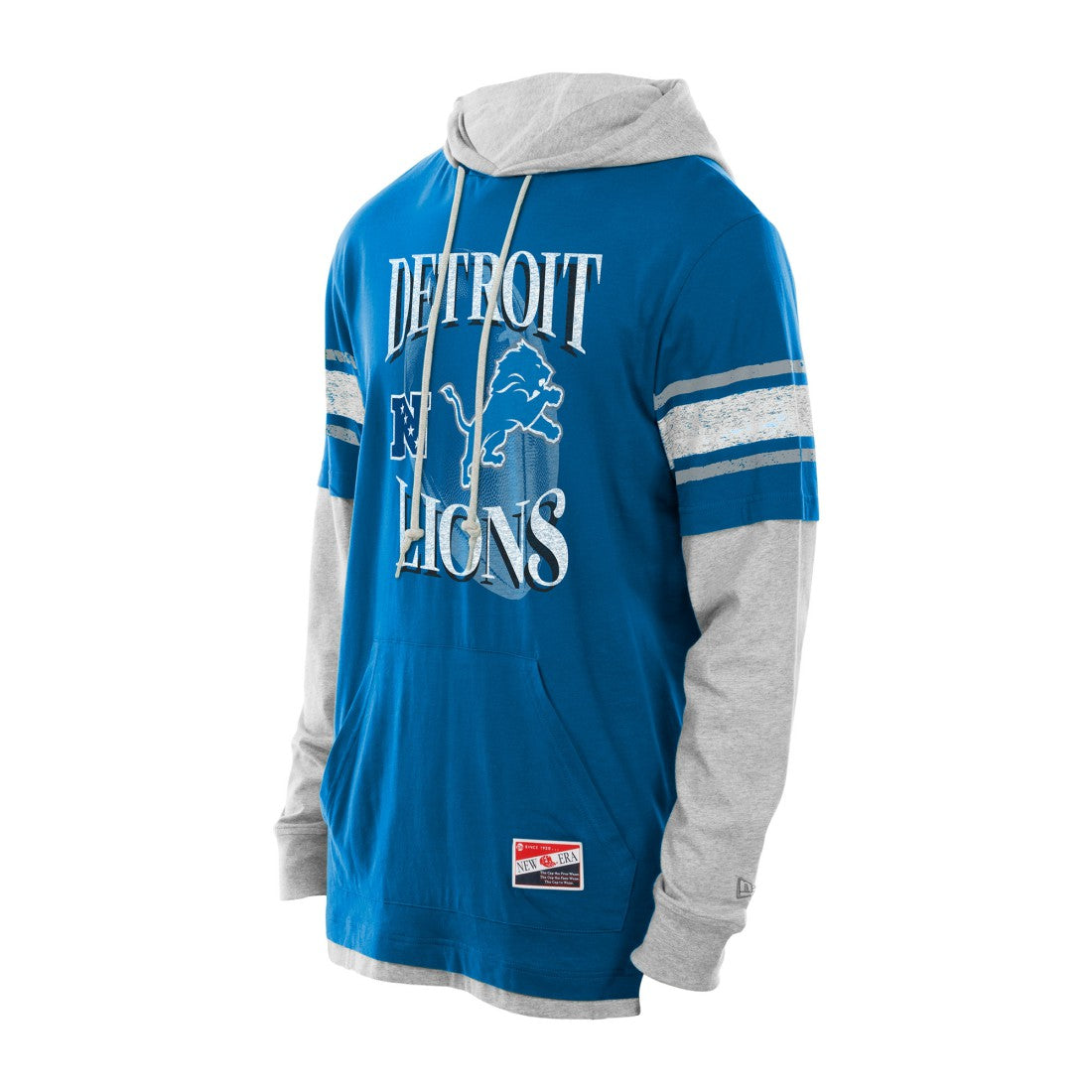 Twofer Layered Long Sleeve Hoodie T-Shirt - Detroit Lions Hoodies