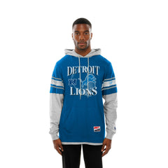 Twofer Layered Long Sleeve Hoodie T-Shirt - Detroit Lions Hoodies