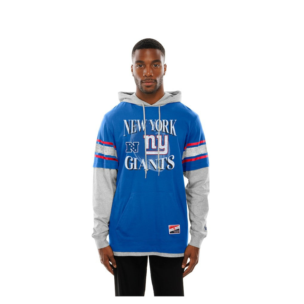 Twofer Layered Long Sleeve Hoodie T-Shirt - New York Giants Hoodies