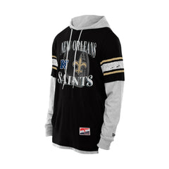 Twofer Layered Long Sleeve Hoodie T-Shirt - New Orleans Saints Hoodies