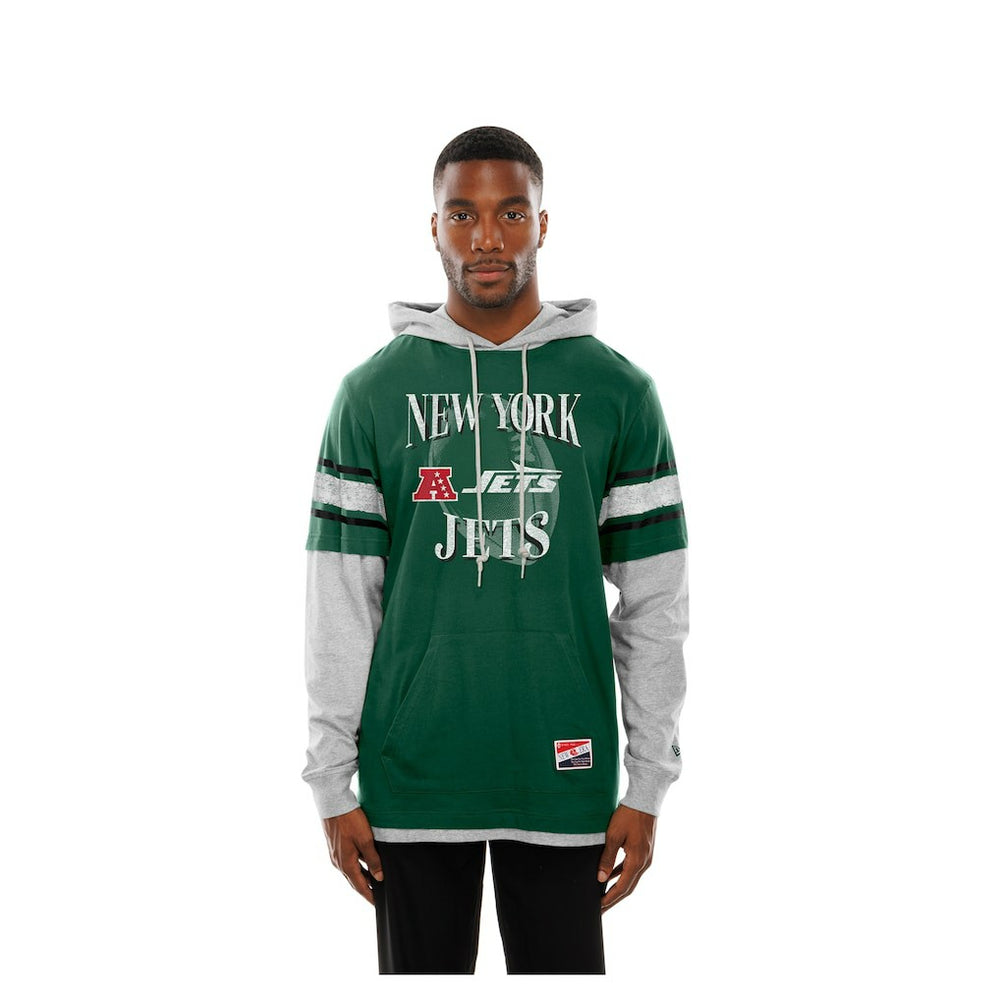 Twofer Layered Long Sleeve Hoodie T-Shirt - New York Jets Hoodies