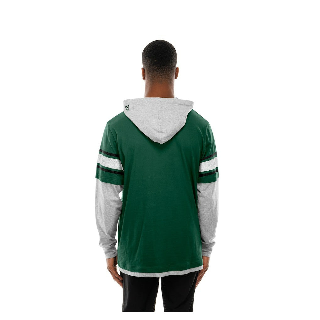 Twofer Layered Long Sleeve Hoodie T-Shirt - New York Jets Hoodies