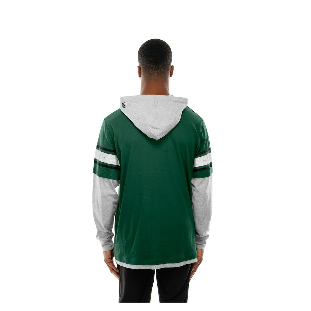 Twofer Layered Long Sleeve Hoodie T-Shirt - New York Jets Hoodies