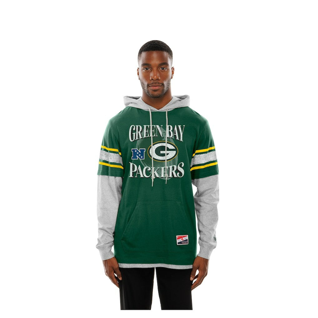 Twofer Layered Long Sleeve Hoodie T-Shirt - Green Bay Packers Hoodies