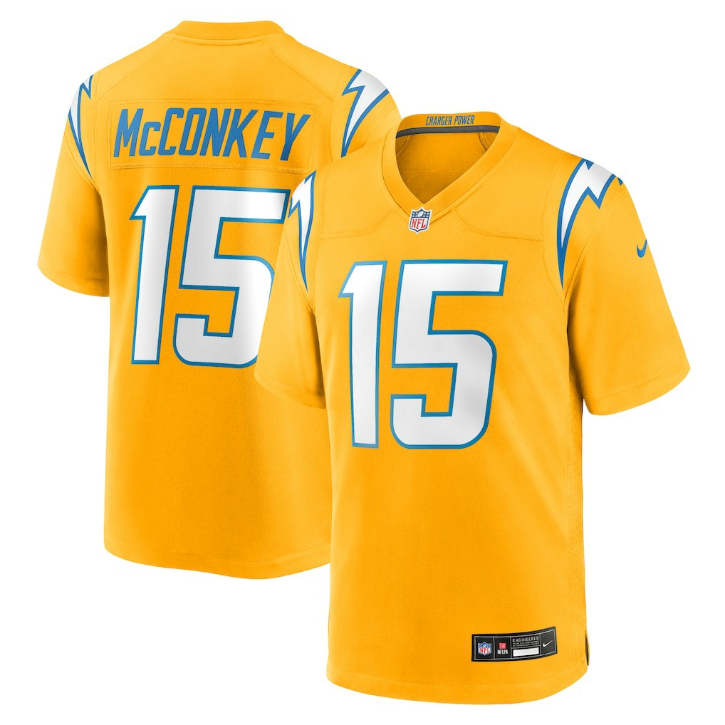 Ladd McConkey  Alternate Charger Power Game Player Jersey - Los Angeles Chargers Jerseys