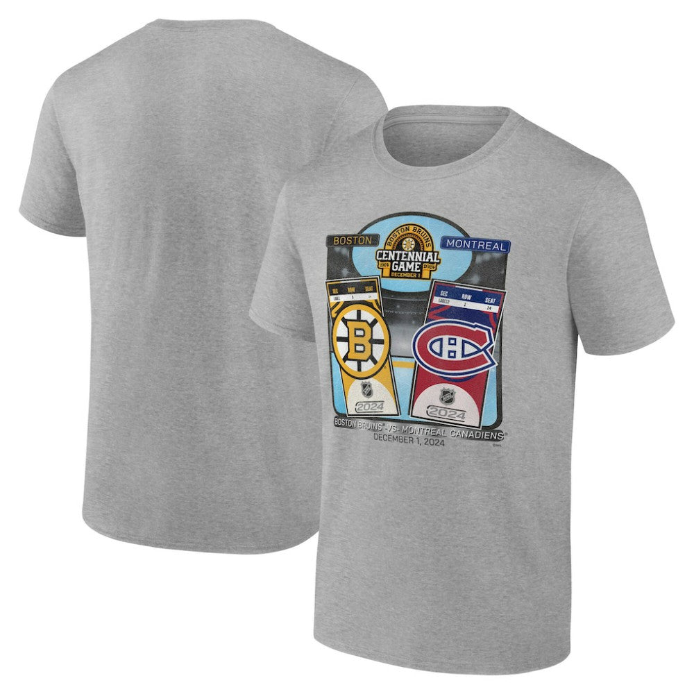 NHL Boston Bruins vs. Montreal Canadiens Centennial Game Matchup T-Shirt
