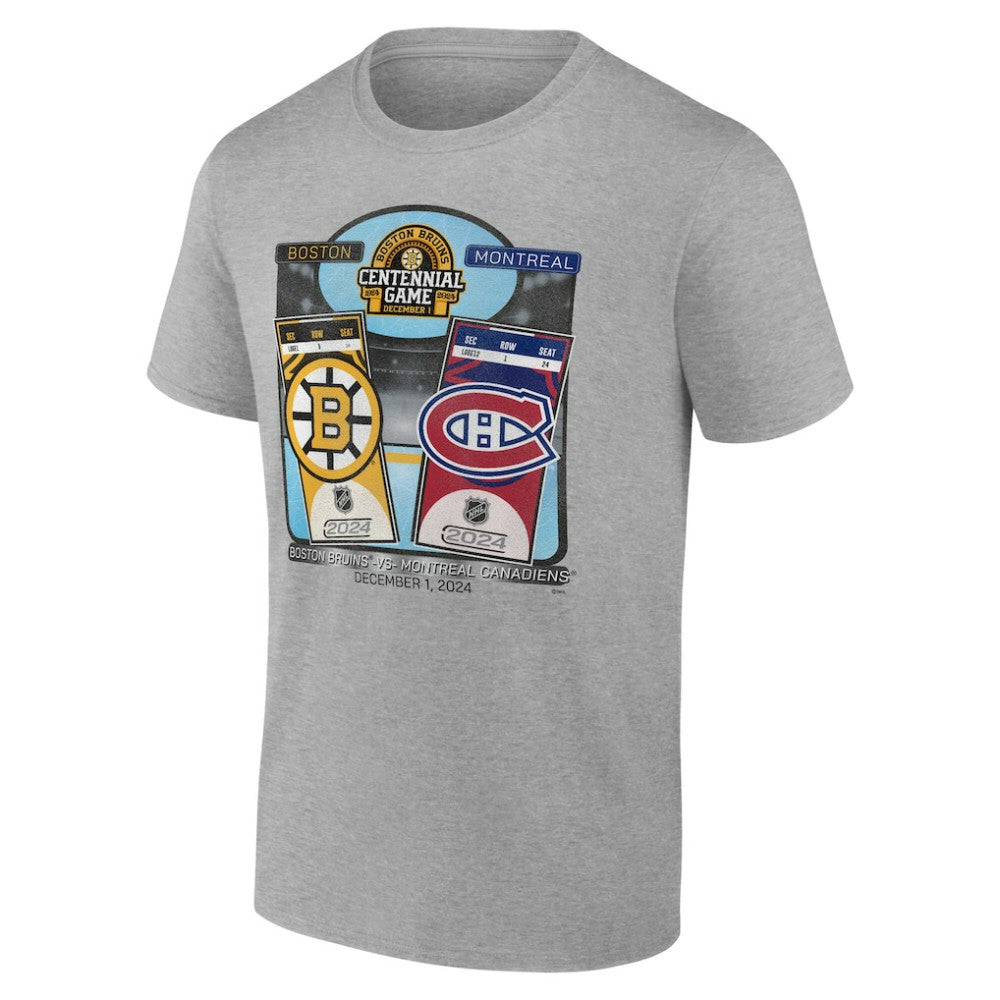 NHL Boston Bruins vs. Montreal Canadiens Centennial Game Matchup T-Shirt