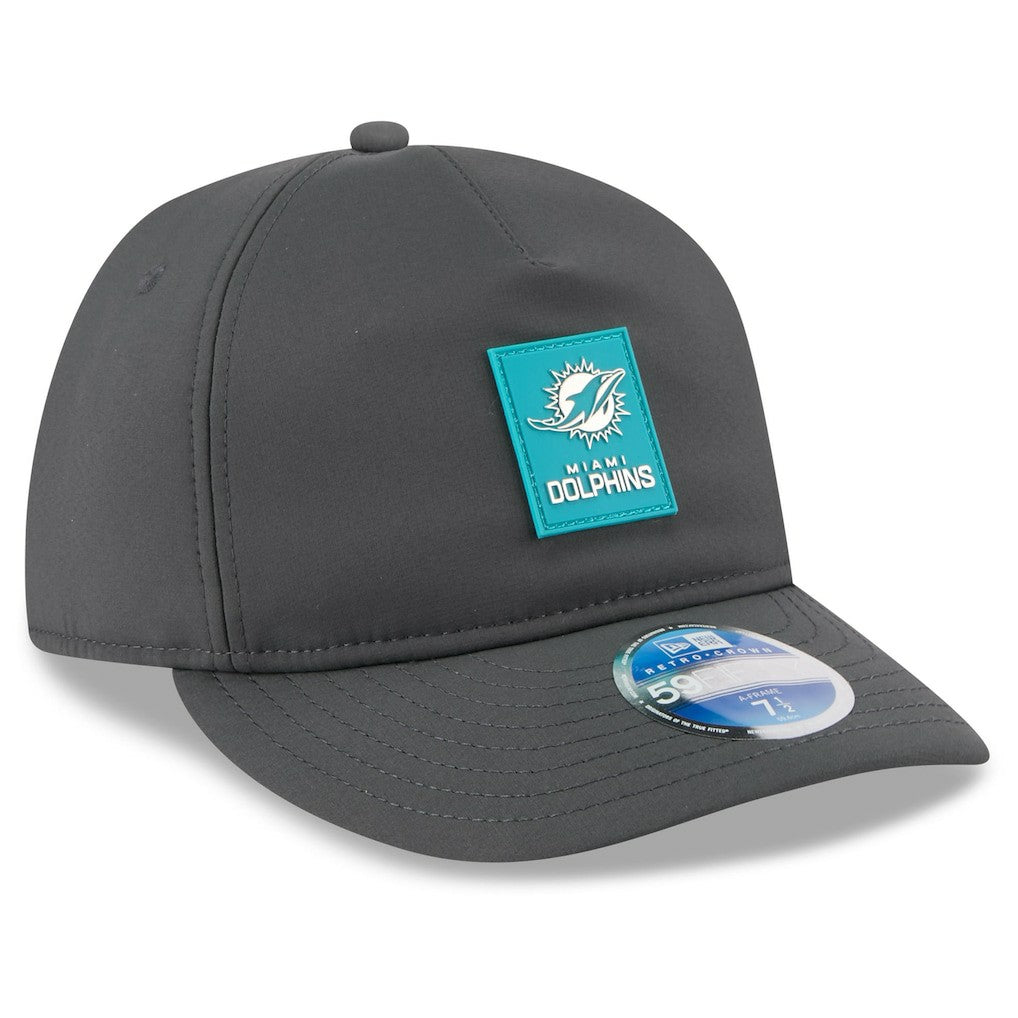 2025 Sideline Cold Weather Retro Crown 59FIFTY Fitted Hat - Miami Dolphins Hats
