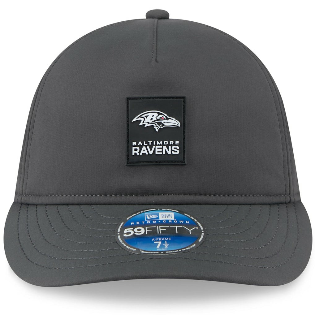 2025 Sideline Cold Weather Retro Crown 59FIFTY Fitted Hat - Baltimore Ravens Hats