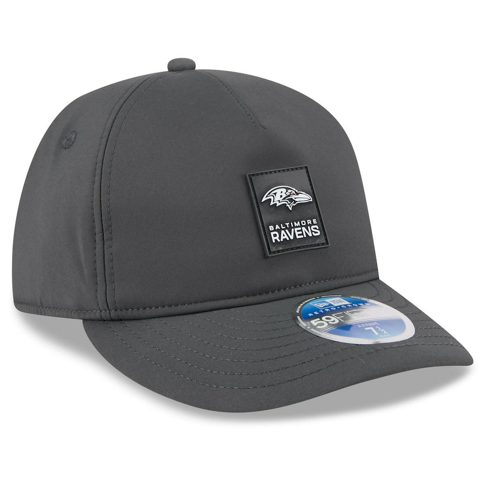 2025 Sideline Cold Weather Retro Crown 59FIFTY Fitted Hat - Baltimore Ravens Hats