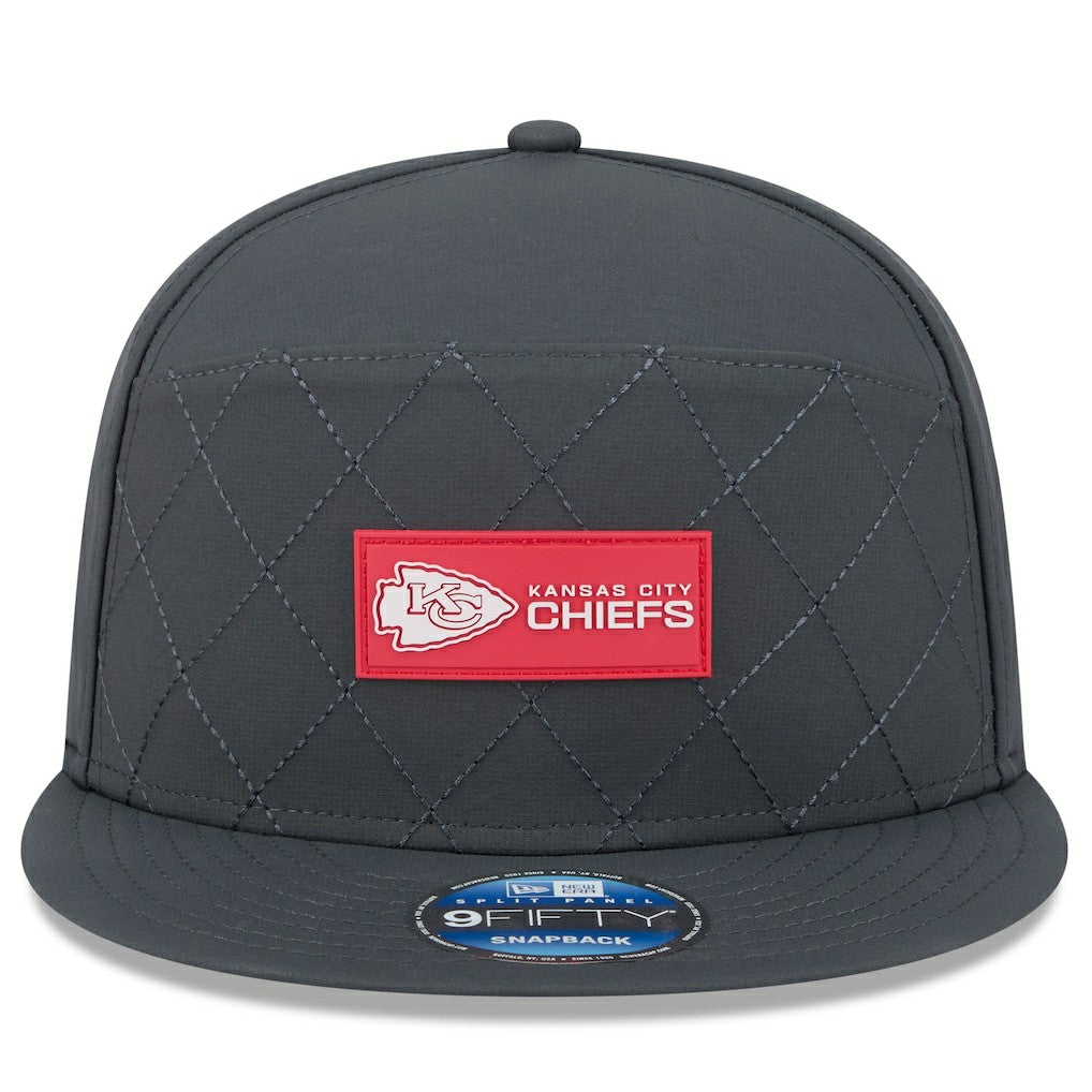 2025 Sideline Cold Weather Split Panel 9FIFTY Snapback Hat - Kansas City Chiefs Hats