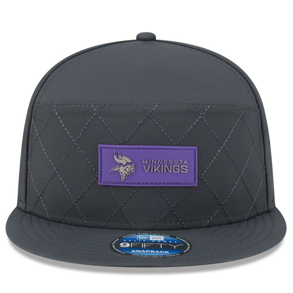 2025 Sideline Cold Weather Split Panel 9FIFTY Snapback Hat - Minnesota Vikings Hats